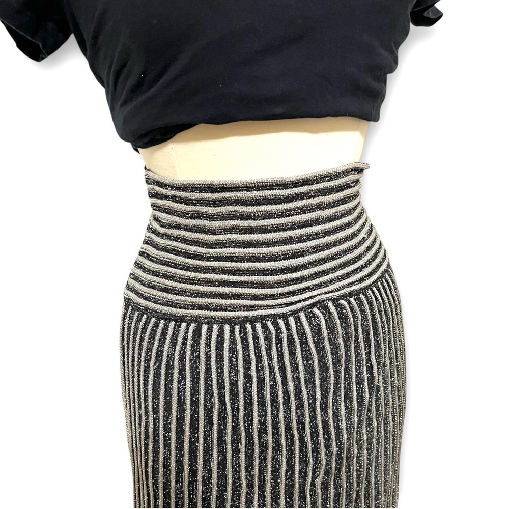 M by Missoni Zig Zag Metallic Midi Skirt Size 8 New - Picture 7 of 17